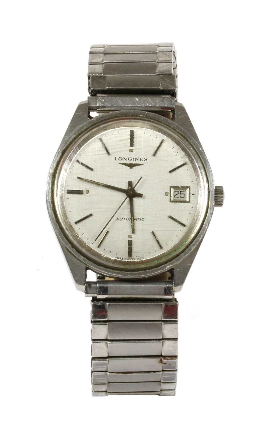 Lot 481 - A gentlemen's stainless steel Longines