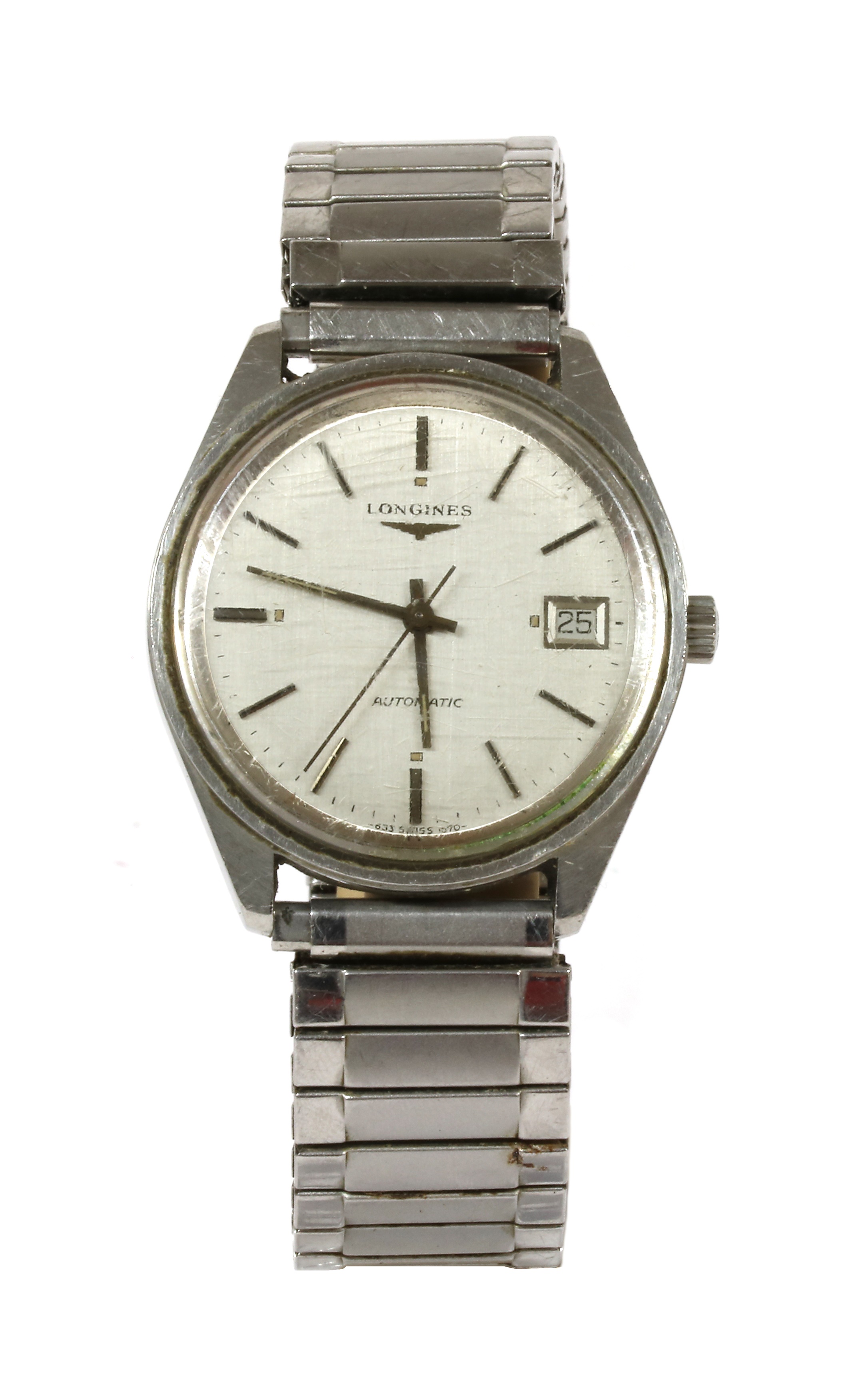 Lot 481 A gentlemen s stainless steel Longines