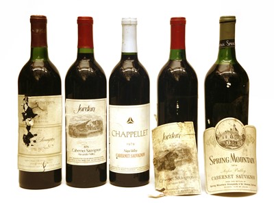 Lot 254 - Assorted California Red Wine: Spring Mountain, 1974, one bottle and four various others