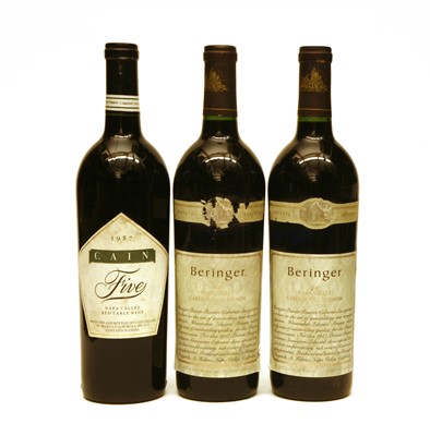 Lot 256 - Cabernet Sauvignon, Beringer Vineyards, 1987 one bottle and Cain Five, 1987, one bottle