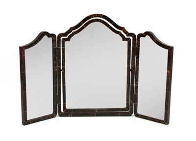 Lot 372 - A tortoiseshell veneered triple dressing mirror