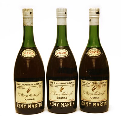 Lot 385 - E. Rémy Martin & Co., Fine Champagne Cognac, V.S.O.P., three 24 fl. oz. bottles