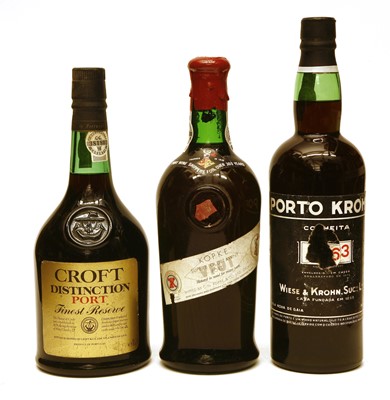 Lot 319 - Assorted Port: Porto Krohn, Colheita Port, 1963, one bottle and two various others