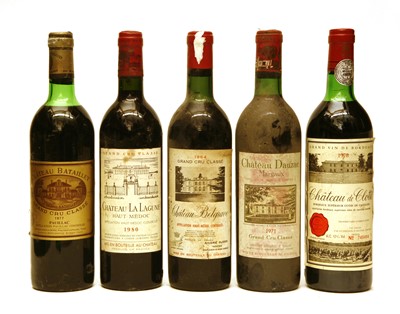 Lot 216 - Assorted French Red wine: Chateau La Lagune, 1980, one bottle and six various others