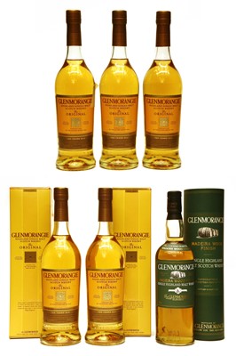 Lot 388 - Glenmorangie, Madeira Wood Finish, Single Malt Whisky, one bottle and The Original, five bottles