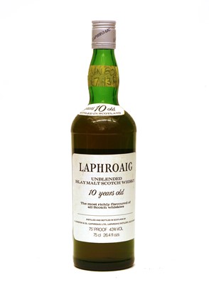 Lot 389 - Laphroaig, 10 Years Old, Unblended Islay Malt Scotch Whisky, pre royal Warrant, one bottle