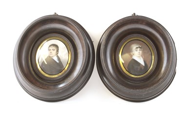 Lot 222 - 19th century English School, two oval miniature portraits