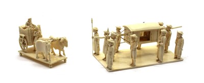 Lot 249A - An indian carved ivory group