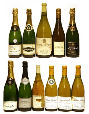 Lot 266 - Assorted Champagne (five bottles) and White Burgundy (one magnums and five bottles)