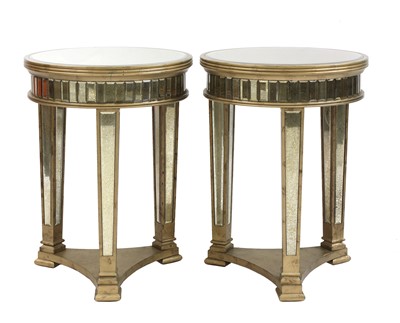 Lot 345 - A pair of gold painted and mirrored side tables