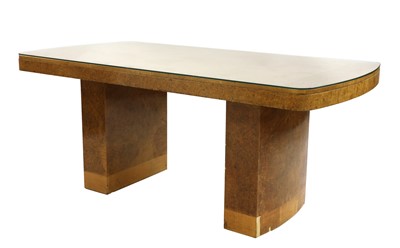 Lot 133 - An Art Deco burr maple dining table