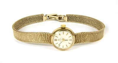Lot 471 - A ladies' 9ct gold Omega mechanical bracelet watch