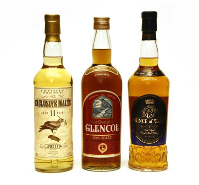 Lot 393 - Assorted Whisky to include: Laphroaig, 11 Years Old, one bottle and two various others