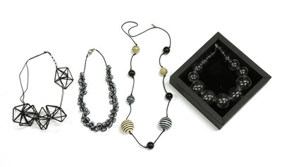 Lot 73 - A collection of contemporary silver and costume necklaces