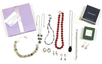 Lot 376 - A collection of contemporary silver jewellery