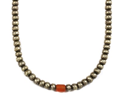 Lot 229 - A silver and cornelian bead neckalce by Breon O'Casey