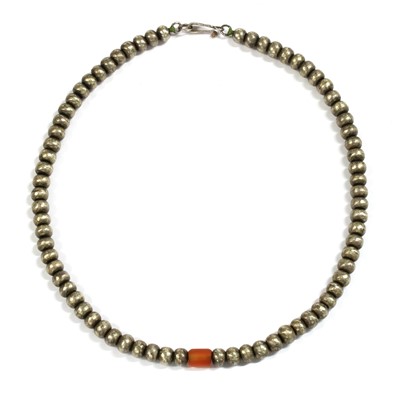Lot 229 - A silver and cornelian bead neckalce by Breon O'Casey