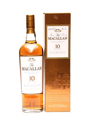 Lot 395 - The Macallan, 10 year old, Single Malt Highland Scotch Whisky, 40%vol, 700ml, one bottle (boxed)