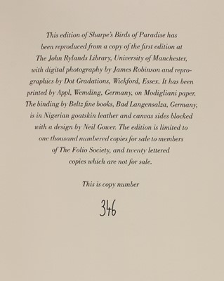 Lot 293 - Birds of Paradise, by Richard Bowdler Sharpe, Folio Society Limited Edition