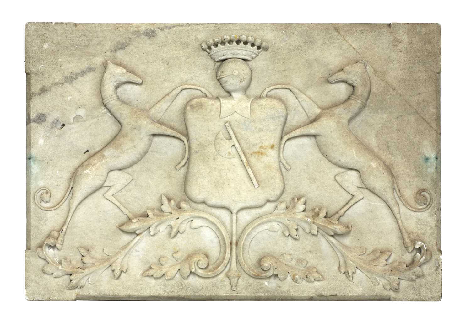Lot 71 - A carved marble coat of arms