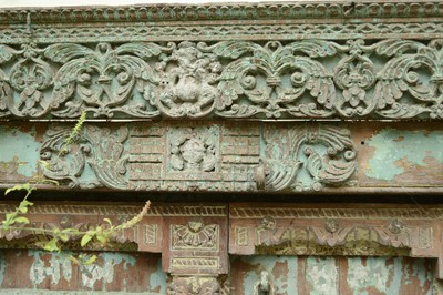 Lot 1 - A large Indian carved hardwood door