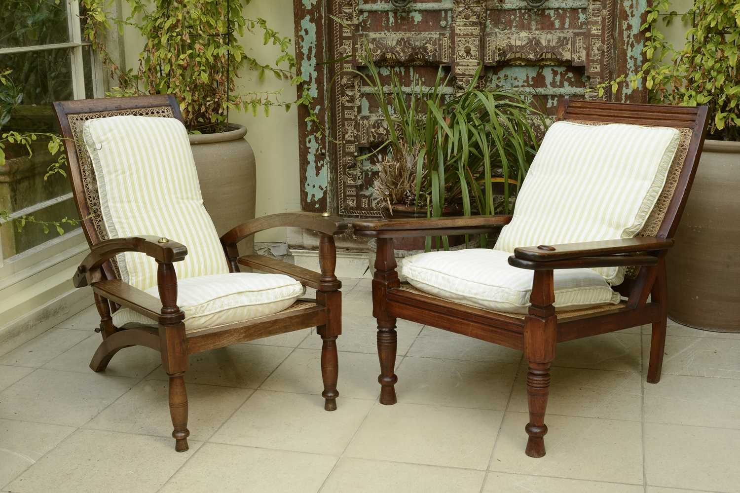 Lot 6 - Two similar teak planter's chairs