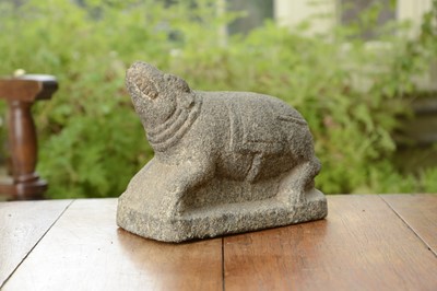 Lot 12 - An Indian granite carving of the Mushika or vahana of Ganesha