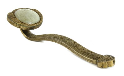 Lot 250 - A Chinese gilt bronze ruyi sceptre