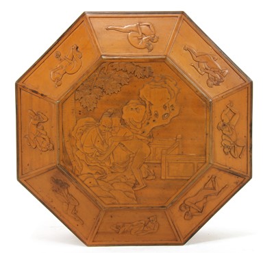 Lot 251 - A Chinese bamboo-veneered erotic box and cover