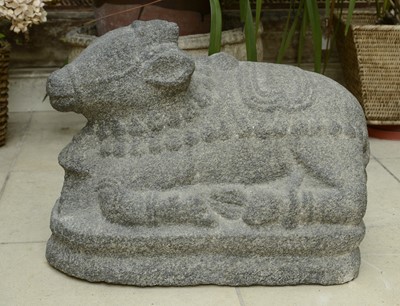 Lot 15 - A large granite carving of Nandi