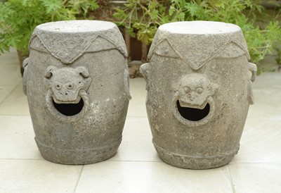 Lot 18 - A pair of archaistic Chinese-style garden seats