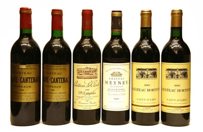 Lot 117 - Assorted 1990 Bordeaux: Ch Hortevie, Meyney, Le Crock and Brane Cantenac, six bottles in total