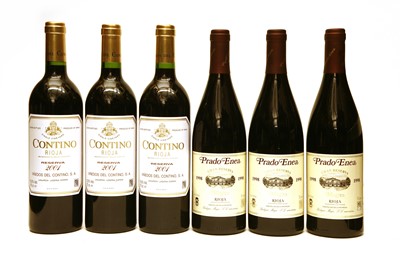 Lot 222 - Rioja Gran Reserva, Prado Enea, 1998, three bottles, Rioja Reserva, Contino, 2001, three bottles