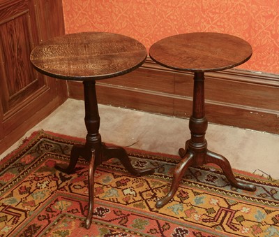 Lot 202 - Two similar oak circular occasional tables