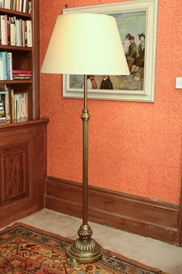 Lot 205 - A brass standard lamp