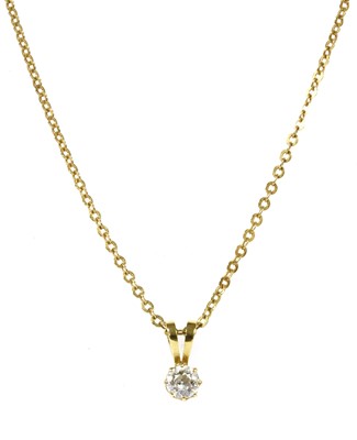 Lot 68 - An 18ct gold single stone diamond pendant