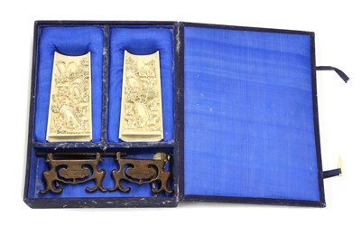 Lot 225 - A pair of Chinese ivory wrist rests