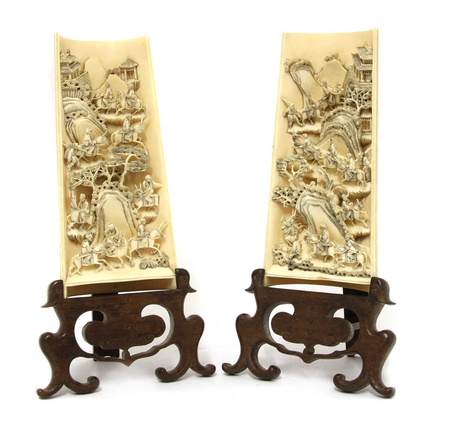 Lot 225 - A pair of Chinese ivory wrist rests