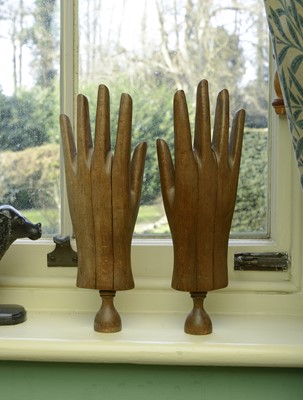 Lot 433 - A pair of carved beech glovemaker's lasts