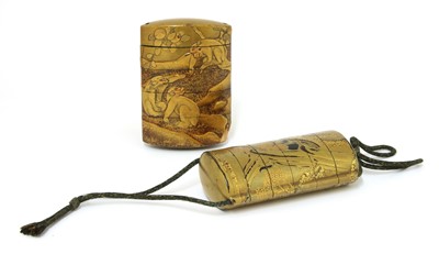 Lot 309 - Two Japanese gilt lacquered inros
