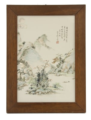 Lot 183 - A Chinese porcelain panel