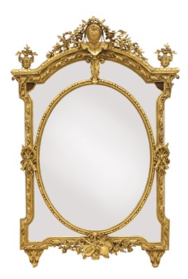 Lot 453 - A French gilt gesso wall mirror