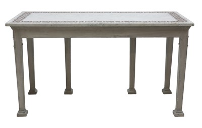 Lot 101 - A pair of contemporary marble-topped console tables