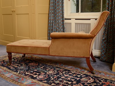 Lot 304 - A mahogany chaise longue