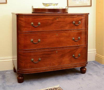 Lot 306 - A Victorian mahogany bow front chest of drawers