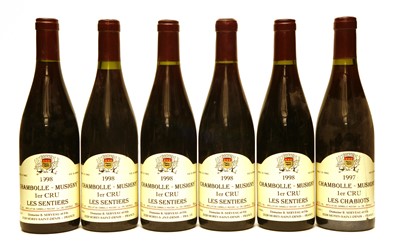 Lot 59 - Domaine B. Serveau et Fils, Les Chabiots, 1997, one bottle and Les Sentiers, five bottles