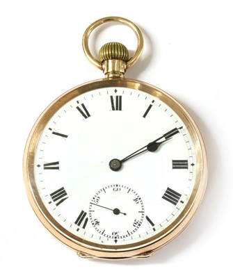 Lot 452 - A 9ct gold top wind open-faced pocket watch