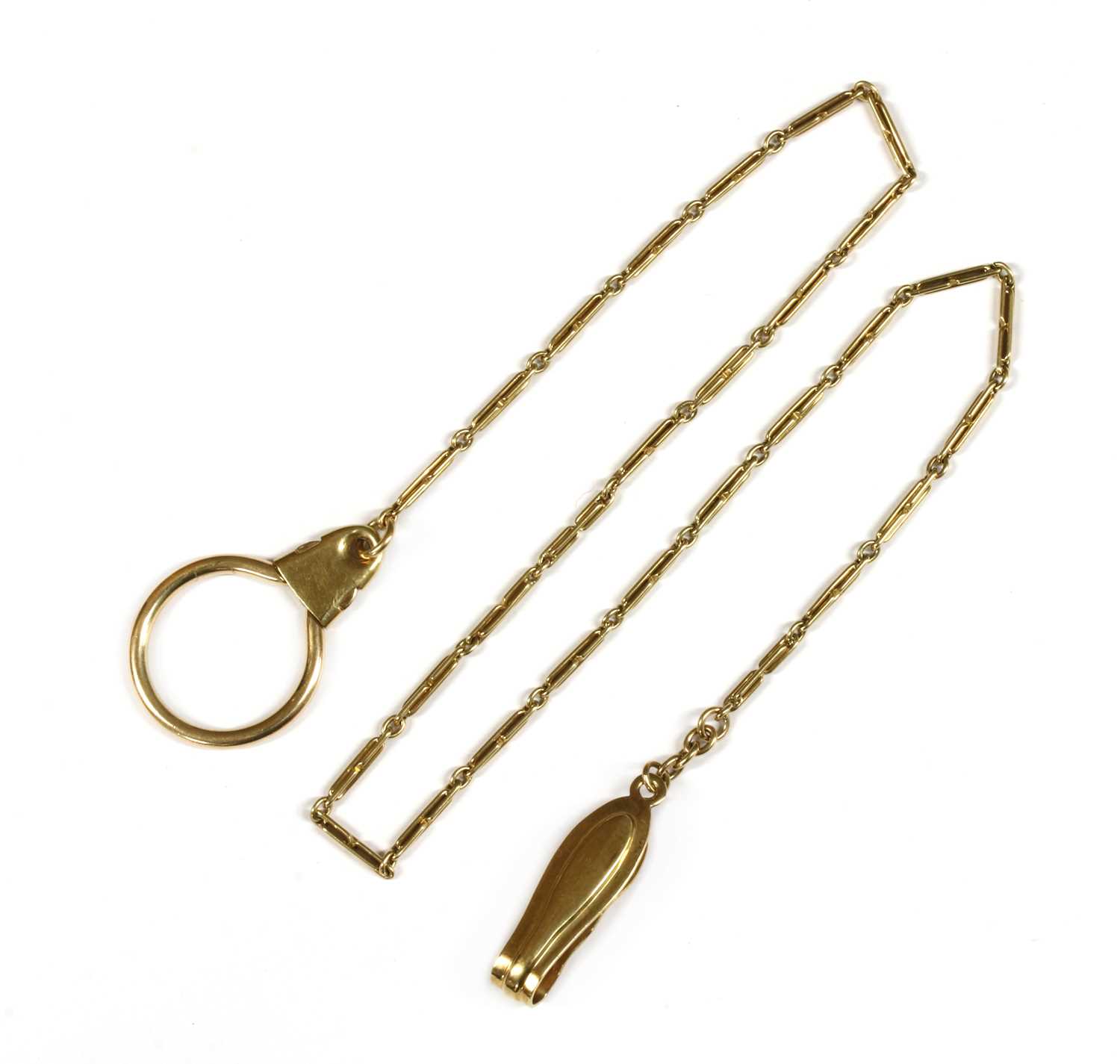 A 9ct gold key chain,