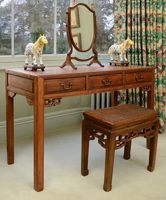 Lot 357 - A Chinese rosewood dressing table