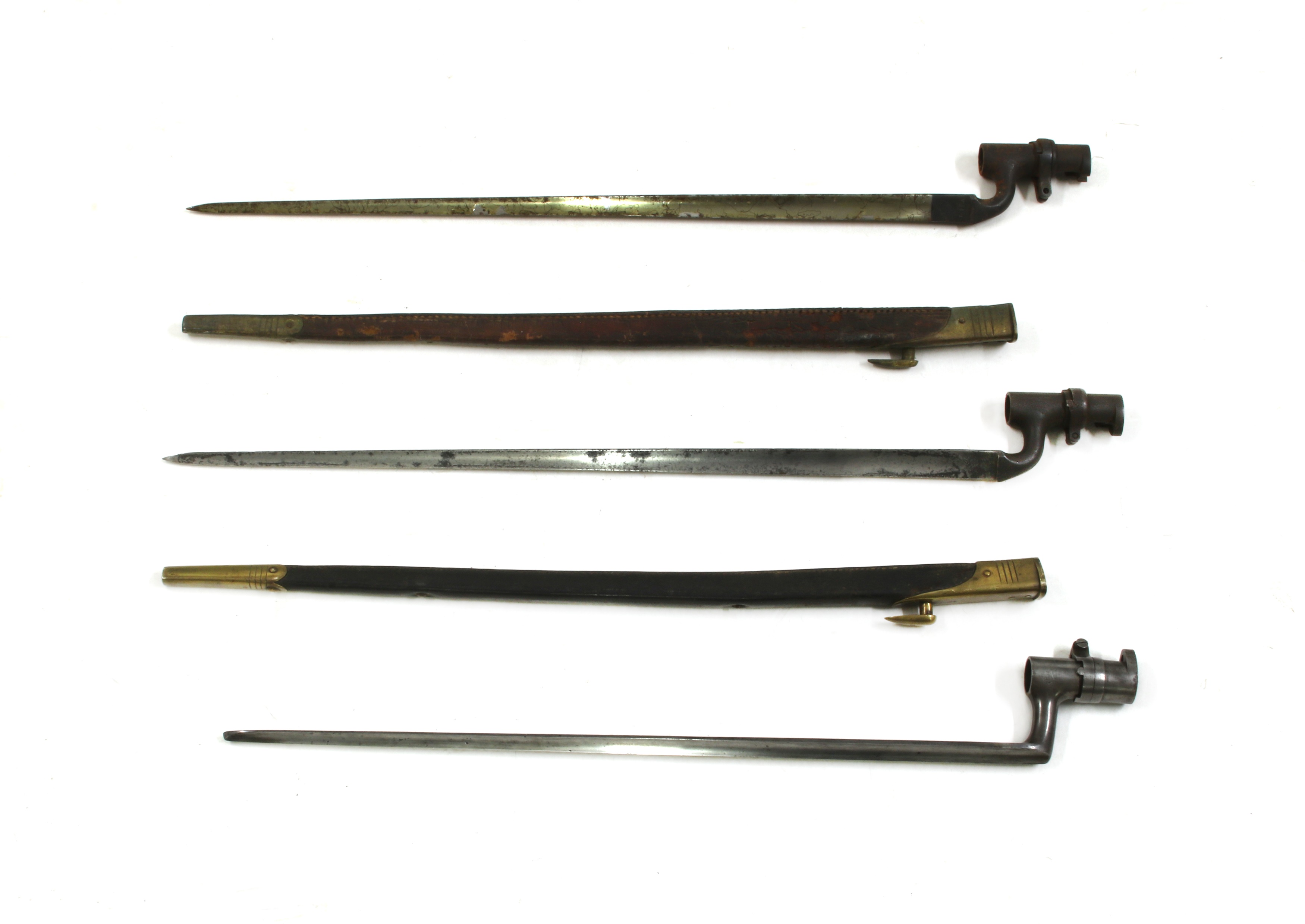 Lot 803 - Two Martini Henry rifle bayonets with